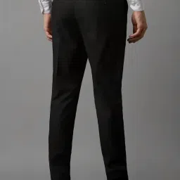 Louis Philippe Black Slim Fit Checks Trousers image 2