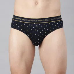 Force NXT Black Cotton Regular Fit Printed Briefs - Pack Of 2 image 2