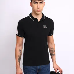 Lee Black Cotton Slim Fit Polo T-Shirt image 4