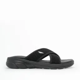 Red Tape Women's Go-Comfort Black Cross Strap Sandals image 2