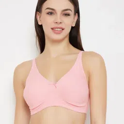 Clovia Baby Pink Non Wired Non Padded Full Coverage Bra-picture-38
