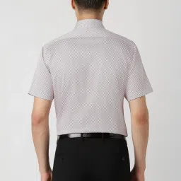 Van Heusen White Cotton Regular Fit Printed Shirt image 2