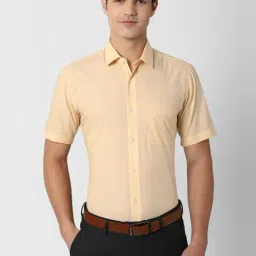 Peter England Orange Regular Fit Shirts-picture-20