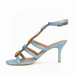 Saint G Women's Blue Ankle Strap Stilettos image 2