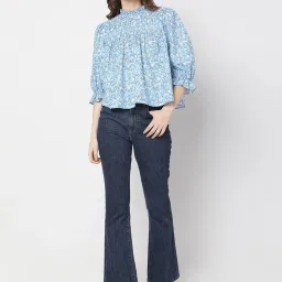 Vero Moda Blue Floral Print Top image 4