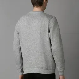 Louis Philippe Grey Cotton Regular Fit Logo Printed Sweatshirt image 2