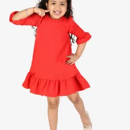 KidsDew Red Regular Fit Dress image 4