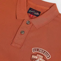 U.S. Polo Assn. Denim Co. Brown Slim Fit Cotton Polo T-Shirt image 4
