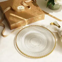 Pure Home and Living Transparent Glass Textured Dinner Plates image 2