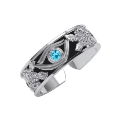 Clara 925 Silver Swiss Zirconia Oxidised Evil Eye Ring for Men image 2