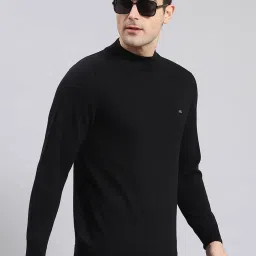 Monte Carlo Black Regular Fit Pure Wool Sweatshirt image 4