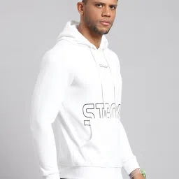 Rock.it White Regular Fit Printed Hooded Sweatshirt image 4