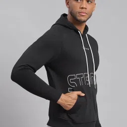 Rock.it Black Regular Fit Printed Hooded Sweatshirt image 4