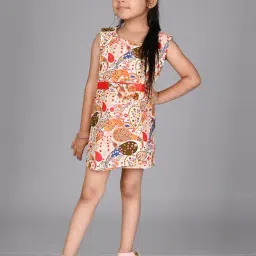 Creative Kid's Girls Multicolor Cotton Printed Dress-picture-18