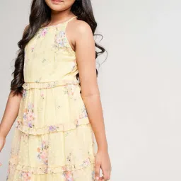AND girl Yellow Floral Print Dress image 4