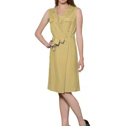 PATRORNA Gold Regular Fit Wrap Dress image 4