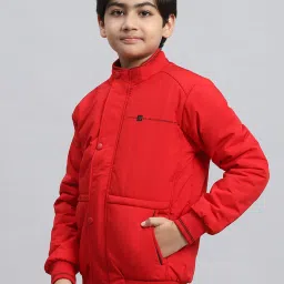 Monte Carlo Kids Red Solid Full Sleeves Jacket image 4
