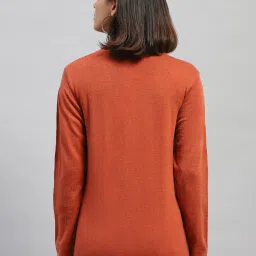 Monte Carlo Orange Wool Self Design Cardigan image 2