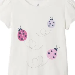 GAP Girls White Cotton Graphic T-Shirt-image-30