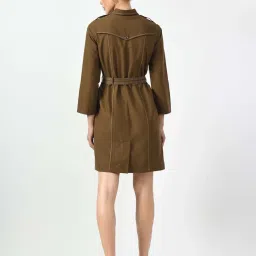 Office & You Brown Plain Trench Coat image 2