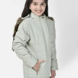 Crimsoune Club Kids Sage Green Quilted Full Sleeves Puffer Jacket image 4
