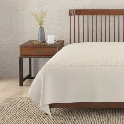 Fabindia Beige Alba Cotton Double Bed Cover image 2