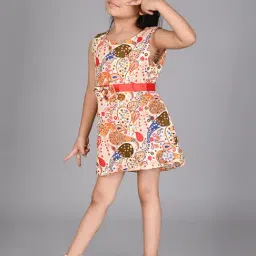 Creative Kid's Girls Multicolor Cotton Printed Dress image 5