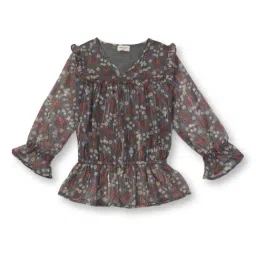 Gini & Jony Kids Green Cotton Floral Print Full Sleeves Top-picture-39