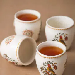 Fabindia Home Pushp Multicolor Ceramic Casted Kulhad (150ml) - Set of 4-picture-25