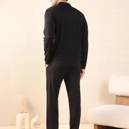 Sweet Dreams Black Regular Fit Solid Lounge Set image 2