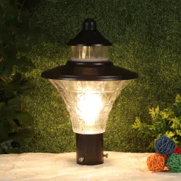 ELIANTE JS-RACE-3-GL Black Iron Gate Light Without Bulb image 3
