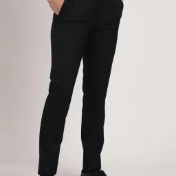 Turtle Black Rayon Slim Fit Trousers-picture-48