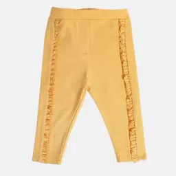 MINIKLUB Girls Yellow Solid Leggings-image-49