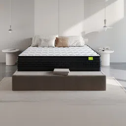 Wakeup India White & Black Quilted Riserox Luxe Comfort Pocket Spring Double Mattress-image-28