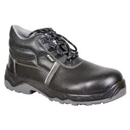 Zain Safety Executive Steel Toe Safety Shoes PU Double Density High Ankle Black Buff Barton Genuine Leather Size UK12, ZM-10-picture-20