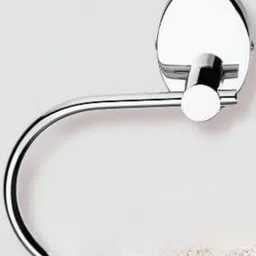 GLOXY Silver-Toned Solid Stainless Steel Towel Holder image 3