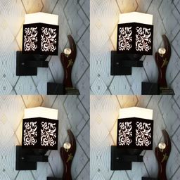 Gojeeva Black Wood Square Shaped Wall Lamp-picture-1