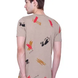 SANDPIPER Men Abstract Printed Round Neck Cotton T-shirt image 4