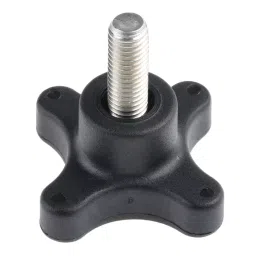 RS PRO Black 4-Arm Clamping Knob M10 Threaded Stud, 7027746-picture-38