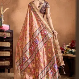 Demure Clothing Co Ethnic Motifs Silk Blend Handloom Mysore Silk Saree image 5
