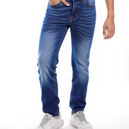 Pine Kids Denim Woven Full Length Washed Jeans - Navy-picture-16