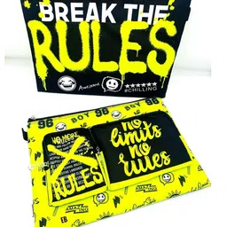 Echo Boomers Rules Print Multi-Layer Large Capacity Bag for Kids, Keep Tablet/iPad Laptop, Documents Folder Pouch with Compartment for School Organizer (Pack of 1)-image-96