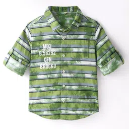 INFINITY Full Sleeves   Striped Shirt - Green-image-66