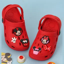 Yellow Bee Disney Mickey & Friends Featuring Minnie Mouse Applique Detailed With Slingback Perforated Clogs - Red-image-74