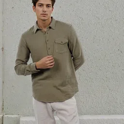 Celio Men Classic Fit Solid Spread Collar Cotton Regular Fit Casual Shirt-picture-34