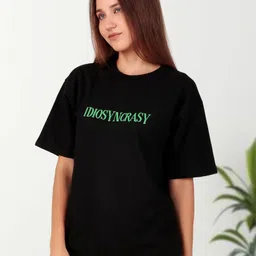 Untamed Clothing Women Typography Printed Round Neck Cotton Relaxed Fit T-shirt-image-99