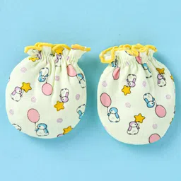 Ben Benny Interlock 100% Cotton Knit MittensSolid Snail & Penguin Print Pack of 4 - Pink Red White image 4