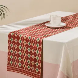Fabindia Red & Green Printed Anti Skid Table Runner image 1