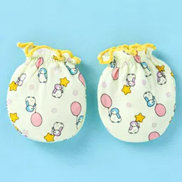 Ben Benny Interlock 100% Cotton Knit MittensSolid Snail & Penguin Print Pack of 4 - Pink Red White image 5