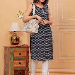 SHOBHIT Women Ethnic Motifs Printed Regular Kurta with Trousers-picture-42